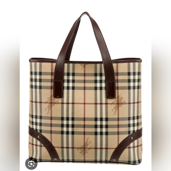 Burberry Other - Burberry Haymarket Tote Bag  Beige and Brown Check Tote, Authentic